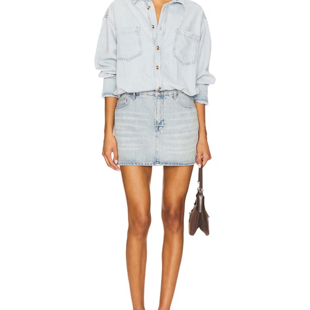 Good American Light Blue Denim Mini Dress
